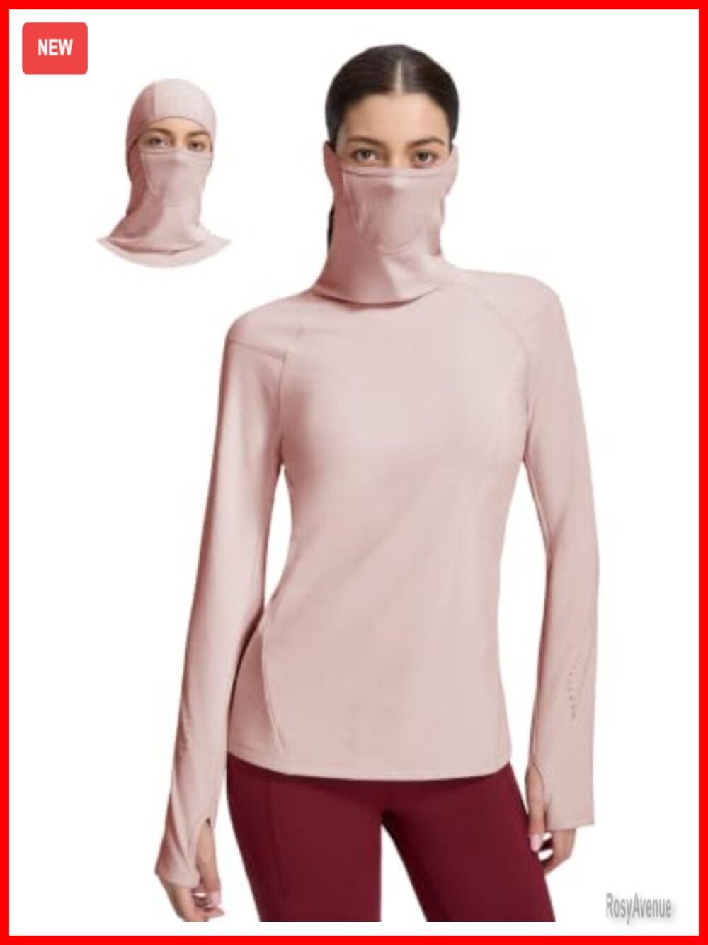Women's Thermal Fleece Lined Base Layer Hoodie Long Sleeve Thumbholes